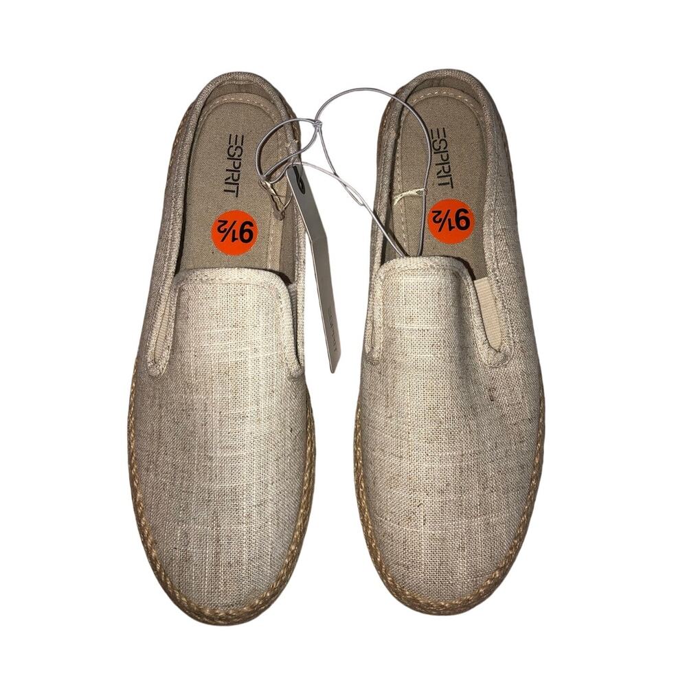 Esprit Neema Espadrille Mule Size 9.5 Natural Linen Summer Slide Casual Shoe